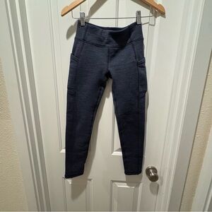 Athleta Girl Polartech Stash Legging | Navy Blue Fleece Lined Leggings | M 8/10